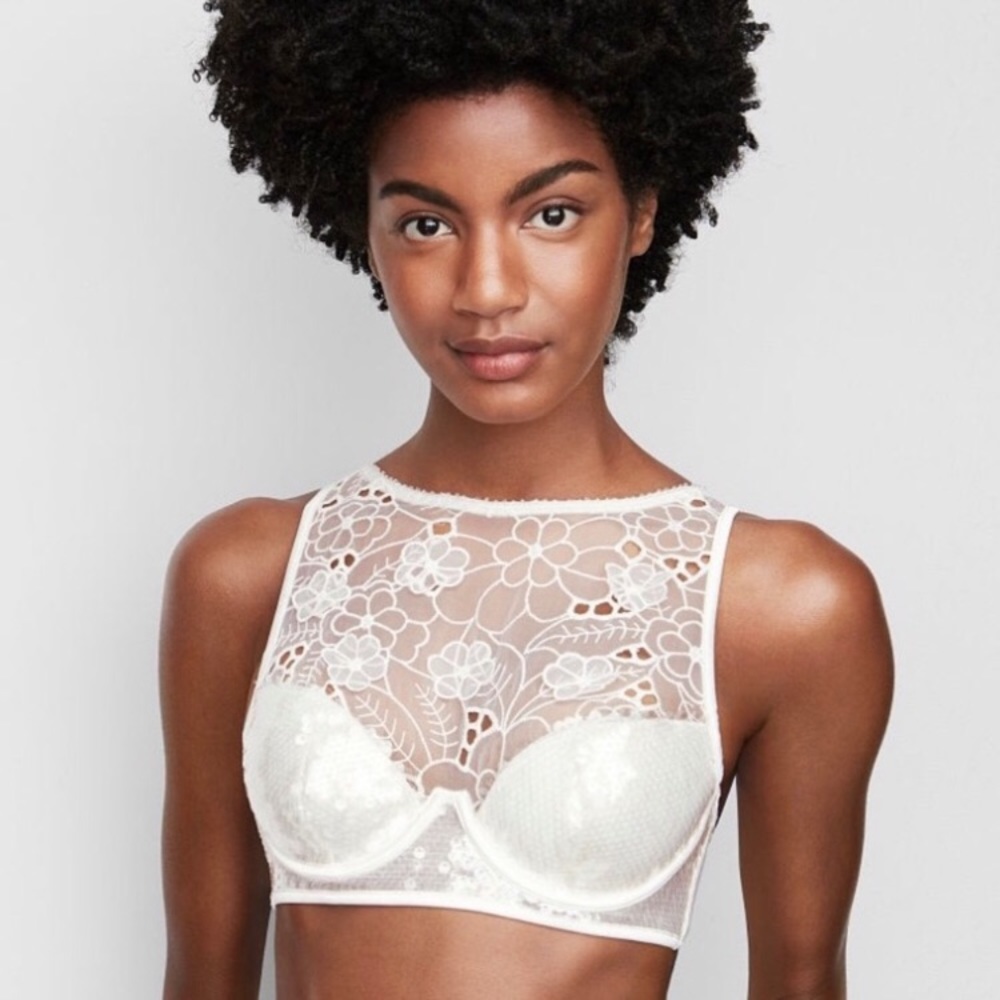 ✨HP✨ VS Petals & Sequin High-neck Balconet Bra Top - Picture 5 of 10